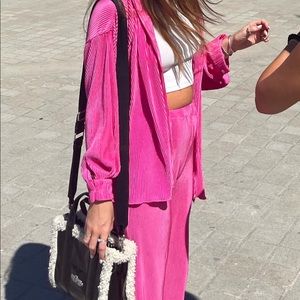 Two piece bright pink set